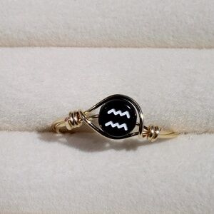 Aquarius Zodiac Sign Ring | Adjustable Ring | Zodiac Ring | Aquarius